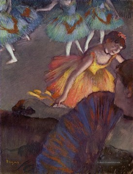  Pre Malerei - Tänzerin und Dame mit einem Fan Impressionismus Ballett Tänzerin Edgar Degas